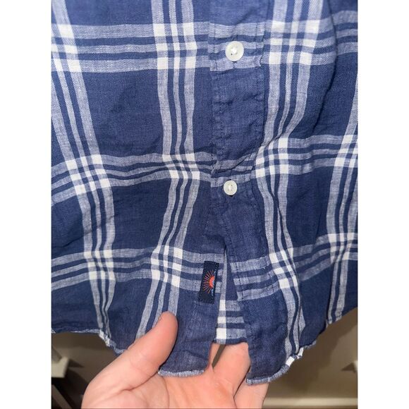 Faherty XXL Mens Blue Plaid Lightweight Long Sleeve Button Up - Picture 5 of 6